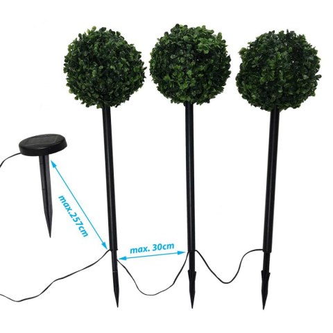Zestaw lamp solarnych 3 kul bukszpanowych 27led Zestaw lamp solarnych 3 kul bukszpanowych 27led