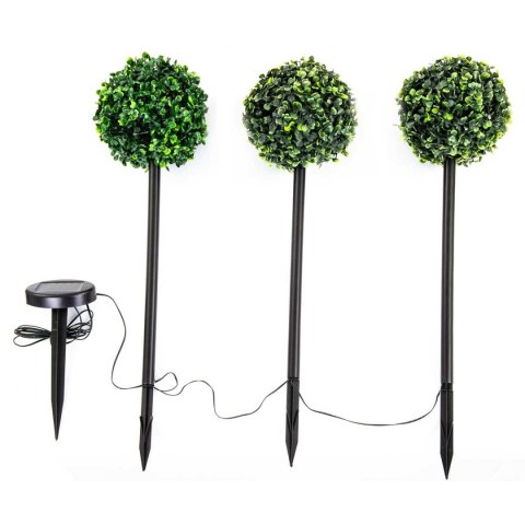 Zestaw lamp solarnych 3 kul bukszpanowych 27led Zestaw lamp solarnych 3 kul bukszpanowych 27led