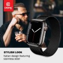 Crong Milano Steel - Pasek ze stali nierdzewnej do Apple Watch 42/44 mm (czarny)