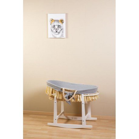 Childhome kosz mojżesza boho z materacykiem + pokrowiec jersey grey Childhome kosz mojżesza boho z materacykiem + pokrowiec jersey grey