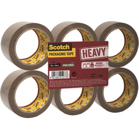 Taśma pakowa Scotch Heavy 50mm/66m brązowa (6)