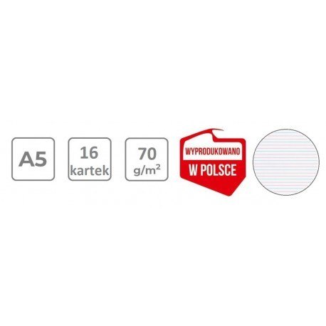 Zeszyt w podwójną linię a5 16 kartek - animals Zeszyt w podwójną linię a5 16 kartek - animals