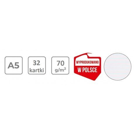 Zeszyt w podwójną linię a5 32 kartki - military Zeszyt w podwójną linię a5 32 kartki - military