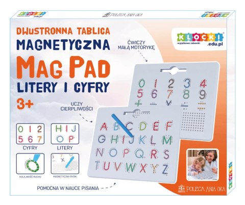 Dwustronna tablica magnetyczna MagPad Litery i Cyfry Dwustronna tablica magnetyczna MagPad Litery i Cyfry