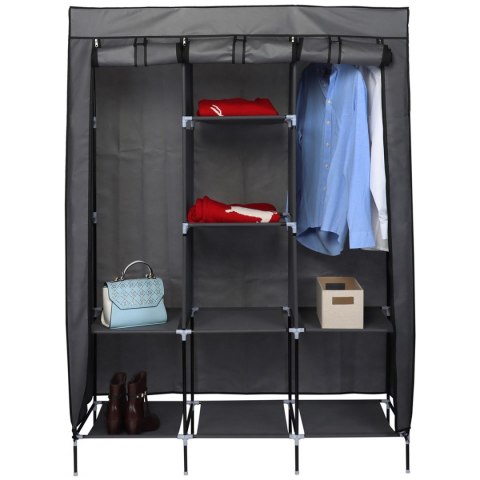Garderoba szafa tekstylna 127x45x172 cm ciemnoszara Garderoba szafa tekstylna 127x45x172 cm ciemnoszara