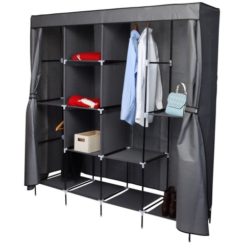 Garderoba szafa tekstylna 168x45x172 cm ciemnoszara Garderoba szafa tekstylna 168x45x172 cm ciemnoszara