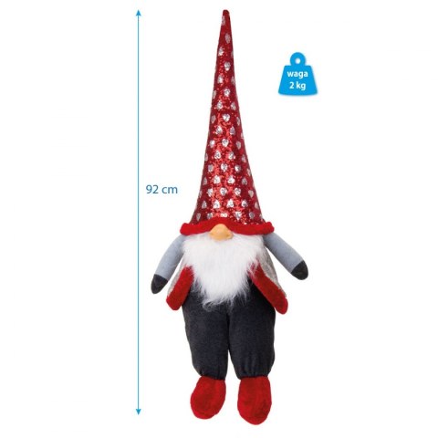 Skrzat gnom mikołaj świąteczny duży siedzący 92cm Skrzat gnom mikołaj świąteczny duży siedzący 92cm