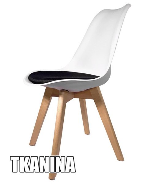 Krzesło skandynawskie MONZA WHITE - Black Fabric II Krzesło skandynawskie MONZA WHITE - Black Fabric II