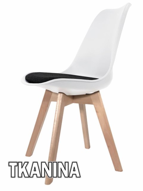 Krzesło skandynawskie MONZA WHITE Pro - Black Fabric V Krzesło skandynawskie MONZA WHITE Pro - Black Fabric V