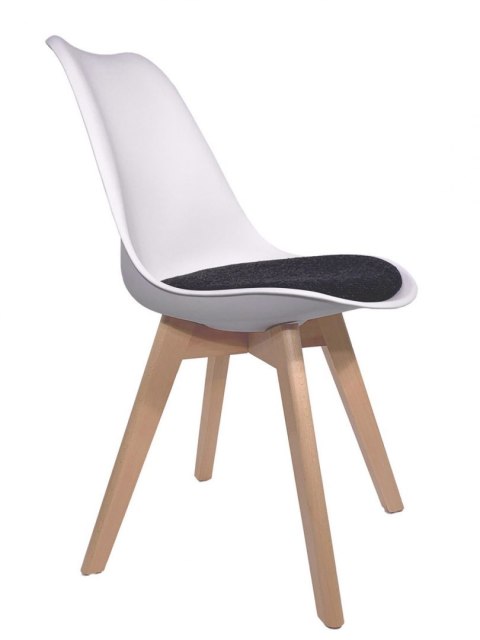 Krzesło skandynawskie MONZA WHITE Pro - Black Fabric V Krzesło skandynawskie MONZA WHITE Pro - Black Fabric V