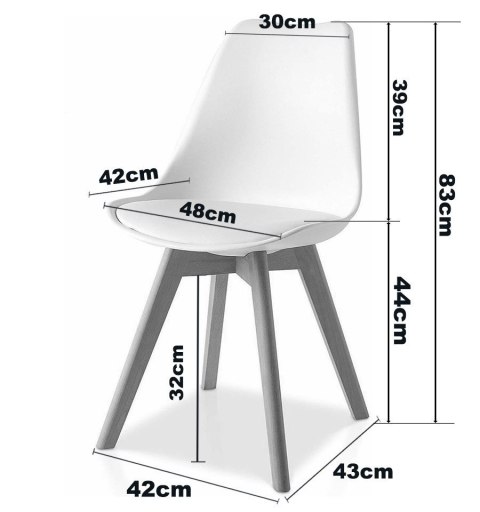 Krzesło skandynawskie MONZA WHITE Pro - Black Fabric V Krzesło skandynawskie MONZA WHITE Pro - Black Fabric V