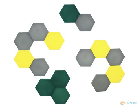 Panel ścienny 3d dekoracyjny piankowy WallMarket Heksagon cytrynowy grubość 3,5 cm Panel ścienny 3d dekoracyjny piankowy WallMarket Heksagon cytrynowy grubość 3,5 cm