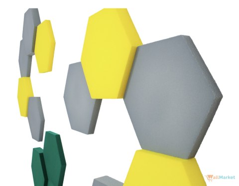 Panel ścienny 3d dekoracyjny piankowy WallMarket Heksagon cytrynowy grubość 3,5 cm Panel ścienny 3d dekoracyjny piankowy WallMarket Heksagon cytrynowy grubość 3,5 cm