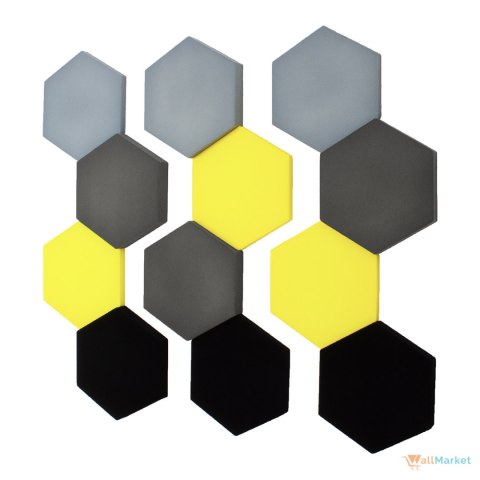 Panel ścienny 3d dekoracyjny piankowy WallMarket Heksagon cytrynowy grubość 4,5 cm Panel ścienny 3d dekoracyjny piankowy WallMarket Heksagon cytrynowy grubość 4,5 cm