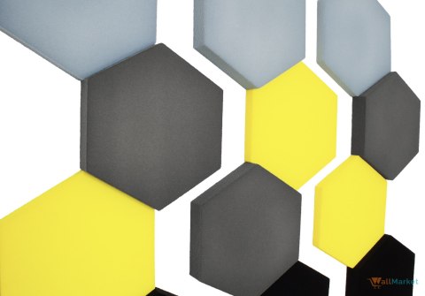 Panel ścienny 3d dekoracyjny piankowy WallMarket Heksagon cytrynowy grubość 4,5 cm Panel ścienny 3d dekoracyjny piankowy WallMarket Heksagon cytrynowy grubość 4,5 cm