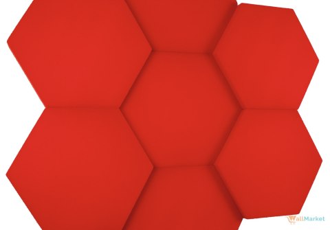 Panel ścienny 3d dekoracyjny piankowy WallMarket Heksagon intensywna czerwień grubość 2,5 cm Panel ścienny 3d dekoracyjny piankowy WallMarket Heksagon intensywna czerwień grubość 2,5 cm