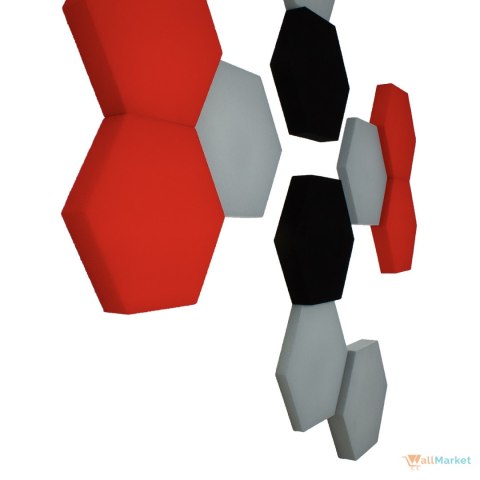 Panel ścienny 3d dekoracyjny piankowy WallMarket Heksagon intensywna czerwień grubość 2,5 cm Panel ścienny 3d dekoracyjny piankowy WallMarket Heksagon intensywna czerwień grubość 2,5 cm