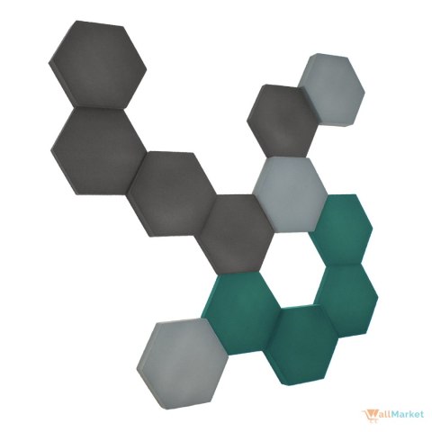 Panel ścienny 3d dekoracyjny piankowy WallMarket Heksagon stalowy grubość 2,5 cm Panel ścienny 3d dekoracyjny piankowy WallMarket Heksagon stalowy grubość 2,5 cm
