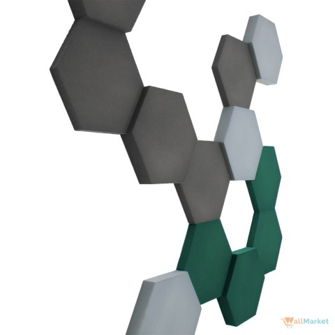 Panel ścienny 3d dekoracyjny piankowy WallMarket Heksagon stalowy grubość 2,5 cm Panel ścienny 3d dekoracyjny piankowy WallMarket Heksagon stalowy grubość 2,5 cm