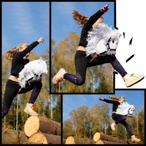 Hobby horse koń na patyku kiju dla dziecka duży A3 Hobby horse koń na patyku kiju dla dziecka duży A3