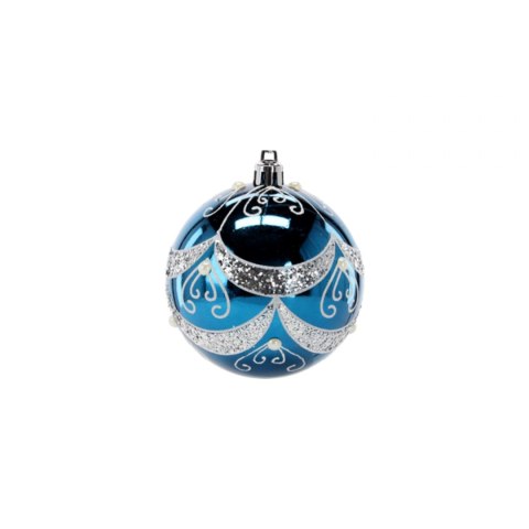Bombki na choinkę NIEBIESKIE 8cm kpl 6szt BAROK Bombki na choinkę NIEBIESKIE 8cm kpl 6szt BAROK
