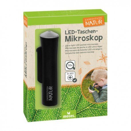 Kieszonkowy mikroskop z podświetleniem led, 50x m Kieszonkowy mikroskop z podświetleniem led, 50x m