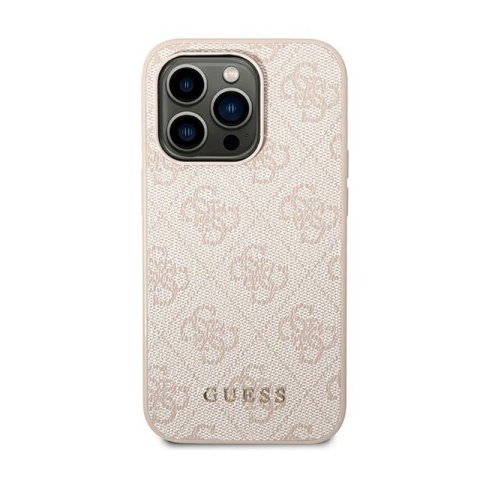 Guess 4G Metal Gold Logo - Etui iPhone 14 Pro Max (różowy) Guess 4G Metal Gold Logo - Etui iPhone 14 Pro Max (różowy)
