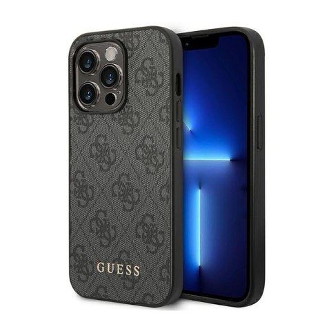 Guess 4G Metal Gold Logo - Etui iPhone 14 Pro Max (szary) Guess 4G Metal Gold Logo - Etui iPhone 14 Pro Max (szary)