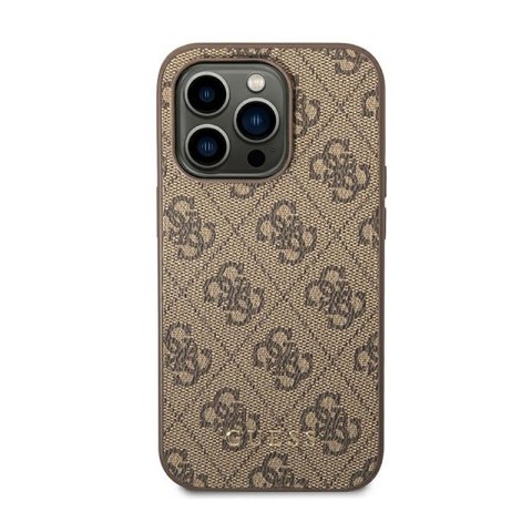 Guess 4G Metal Gold Logo - Etui iPhone 14 Pro (brązowy) Guess 4G Metal Gold Logo - Etui iPhone 14 Pro (brązowy)