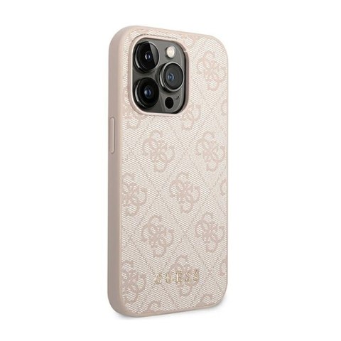 Guess 4G Metal Gold Logo - Etui iPhone 14 Pro (różowy) Guess 4G Metal Gold Logo - Etui iPhone 14 Pro (różowy)