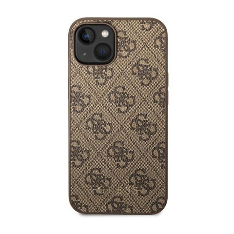Guess 4G Metal Gold Logo - Etui iPhone 14 (brązowy) Guess 4G Metal Gold Logo - Etui iPhone 14 (brązowy)
