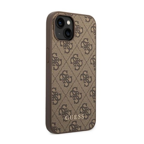 Guess 4G Metal Gold Logo - Etui iPhone 14 (brązowy) Guess 4G Metal Gold Logo - Etui iPhone 14 (brązowy)