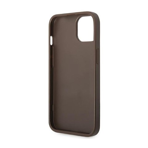 Guess 4G Bottom Stripe Metal Logo Collection - Etui iPhone 14 Plus (brązowy) Guess 4G Bottom Stripe Metal Logo Collection - Etui iPhone 14 Plus (brązowy)