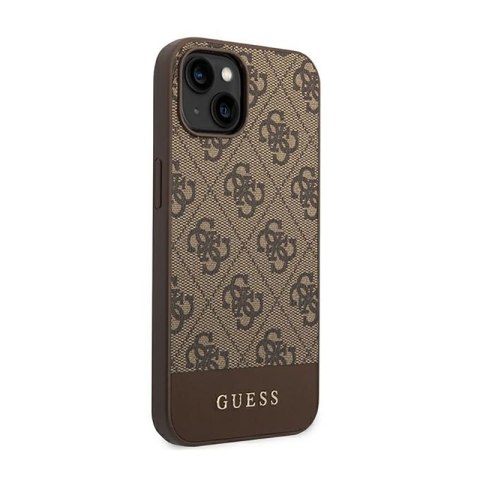 Guess 4G Bottom Stripe Metal Logo Collection - Etui iPhone 14 (brązowy) Guess 4G Bottom Stripe Metal Logo Collection - Etui iPhone 14 (brązowy)