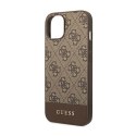 Guess 4G Bottom Stripe Metal Logo Collection - Etui iPhone 14 (brązowy)