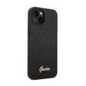 Guess Glitter Flakes Metal Logo Case - Etui iPhone 14 Plus (czarny)