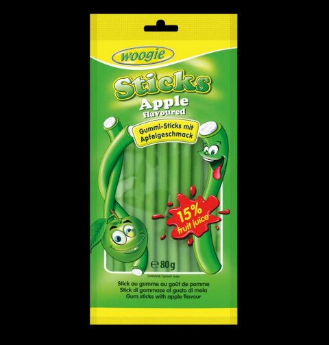 Woogie Apple Sticks Żelki Jabłkowe Nadziewane 80 g