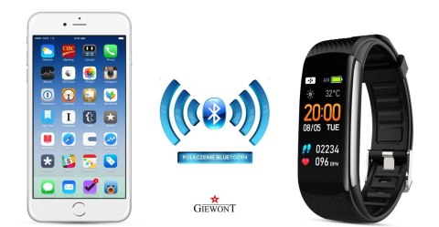 Smartband Giewont Czarny GW200-1 + Pasek Czerwony Smartband Giewont Czarny GW200-1 + Pasek Czerwony