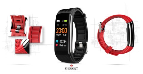 Smartband Giewont Czarny GW200-1 + Pasek Czerwony Smartband Giewont Czarny GW200-1 + Pasek Czerwony