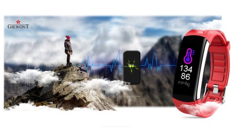 Smartband Giewont Czarny GW200-1 + Pasek Czerwony Smartband Giewont Czarny GW200-1 + Pasek Czerwony