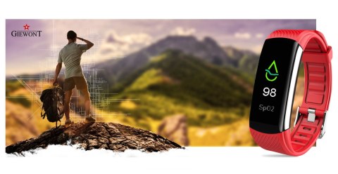 Smartband Giewont Czarny GW200-1 + Pasek Czerwony Smartband Giewont Czarny GW200-1 + Pasek Czerwony