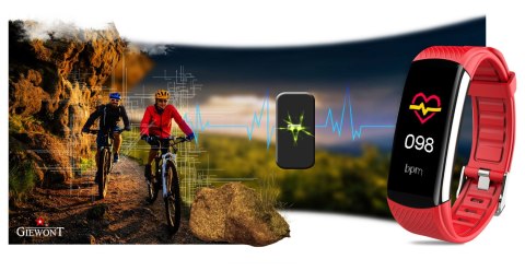 Smartband Giewont Czarny GW200-1 + Pasek Czerwony Smartband Giewont Czarny GW200-1 + Pasek Czerwony