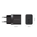 Crong Utra Compact GaN - Ładowarka sieciowa 35W PD 3.0 2x USB-C (czarny)