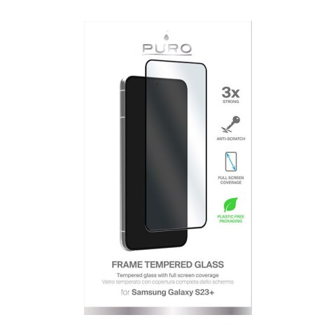 PURO Frame Tempered Glass - Szkło ochronne hartowane na ekran Samsung Galaxy S23+ (czarna ramka) PURO Frame Tempered Glass - Szkło ochronne hartowane na ekran Samsung Galaxy S23+ (czarna ramka)