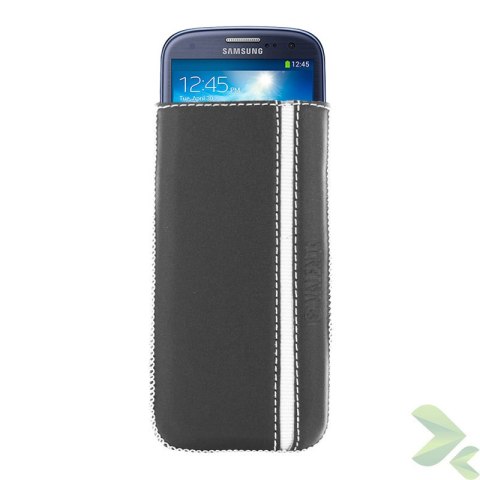 Valenta Pocket Stripe - Skórzane etui wsuwka Samsung Galaxy S4/S III, HTC One i inne (czarny) Valenta Pocket Stripe - Skórzane etui wsuwka Samsung Galaxy S4/S III, HTC One i inne (czarny)