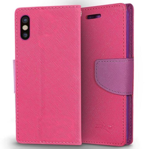 Zizo Flap Wallet Pouch - Etui iPhone X z kieszeniami na karty + stand up (Pink/Purple) Zizo Flap Wallet Pouch - Etui iPhone X z kieszeniami na karty + stand up (Pink/Purple)