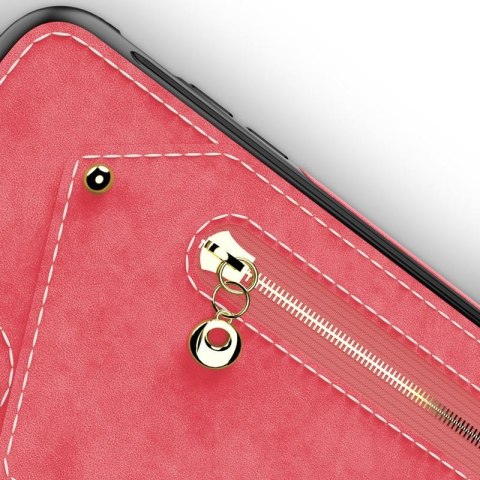 Zizo Nebula Wallet Case - Skórzane etui iPhone X z kieszeniami na karty + saszetka na zamek + szkło 9H na ekran (Pink/Black) Zizo Nebula Wallet Case - Skórzane etui iPhone X z kieszeniami na karty + saszetka na zamek + szkło 9H na ekran (Pink/Black)