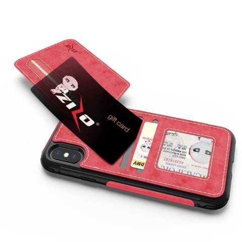 Zizo Nebula Wallet Case - Skórzane etui iPhone X z kieszeniami na karty + saszetka na zamek + szkło 9H na ekran (Pink/Black) Zizo Nebula Wallet Case - Skórzane etui iPhone X z kieszeniami na karty + saszetka na zamek + szkło 9H na ekran (Pink/Black)
