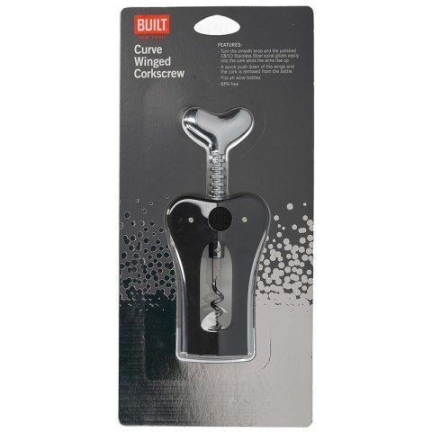 BUILT Curve Winged Corkscrew - Stalowy korkociąg motylkowy do wina (Black) BUILT Curve Winged Corkscrew - Stalowy korkociąg motylkowy do wina (Black)