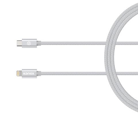 Kanex DuraBraid - Kabel połączeniowy USB-C (Power Delivery) na Lightning MFi 1,2 m (Silver) Kanex DuraBraid - Kabel połączeniowy USB-C (Power Delivery) na Lightning MFi 1,2 m (Silver)